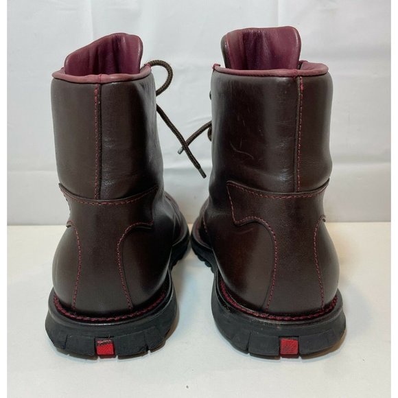 Prada Men's Combat Hiking Boots Lace Up Leather Shoes Brown Size 8.5 - Picture 5 of 10